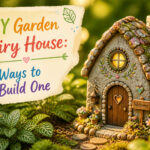 Different styles of DIY fairy houses made from various materials.