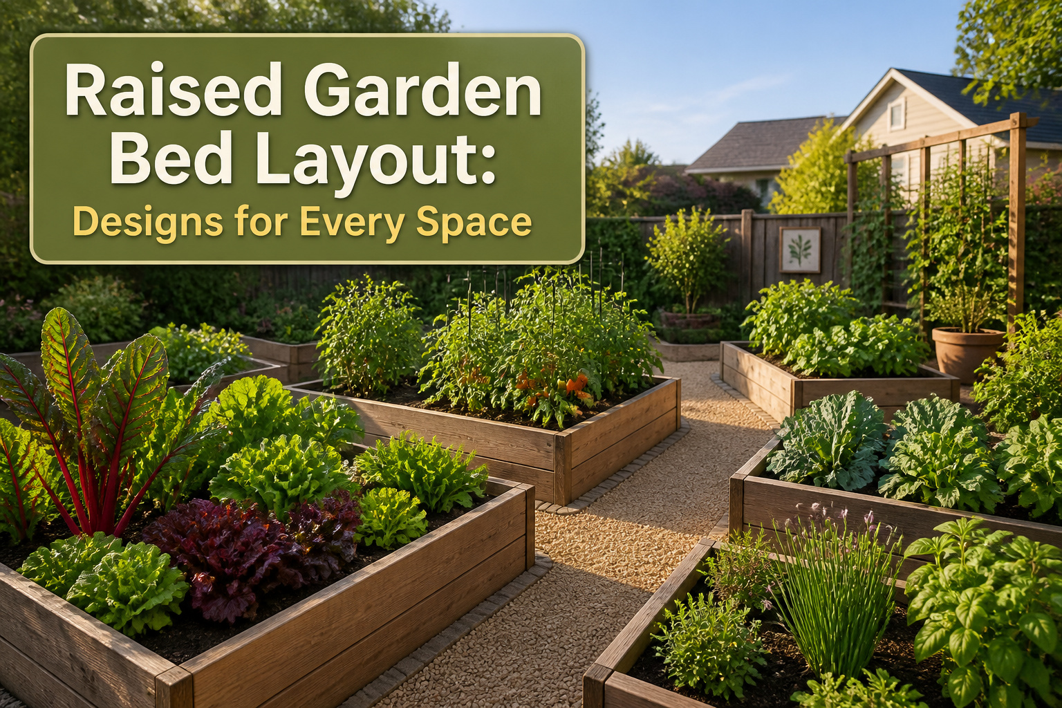 Different styles of raised garden beds in various shapes and sizes.
