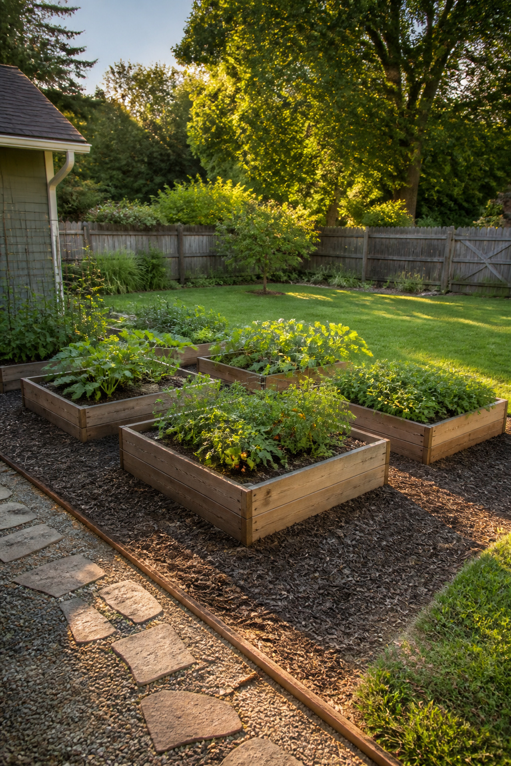8 Easy Simple Garden Ideas for Any Yard in 2026 1 A 4-foot by 4-foot raised garden bed filled with soil.
