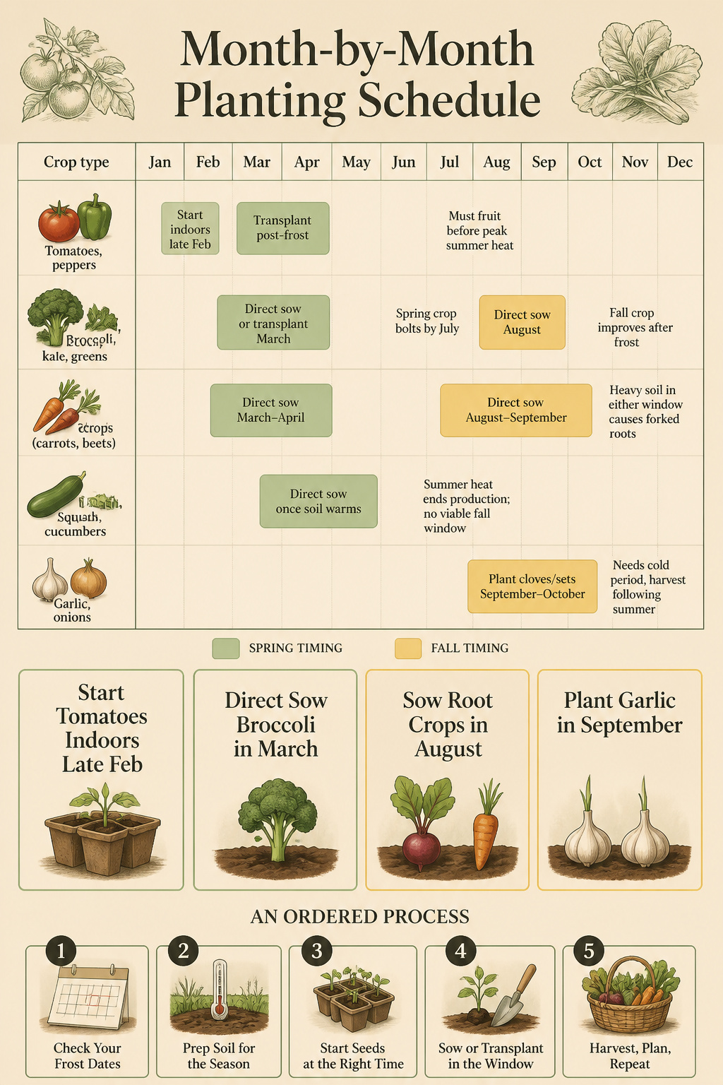 Zone 8 Gardening Guide: Vegetables, Herbs, Flowers, Fruits, Perennials & Care 11 Planting schedule chart for gardening in Zone 8.