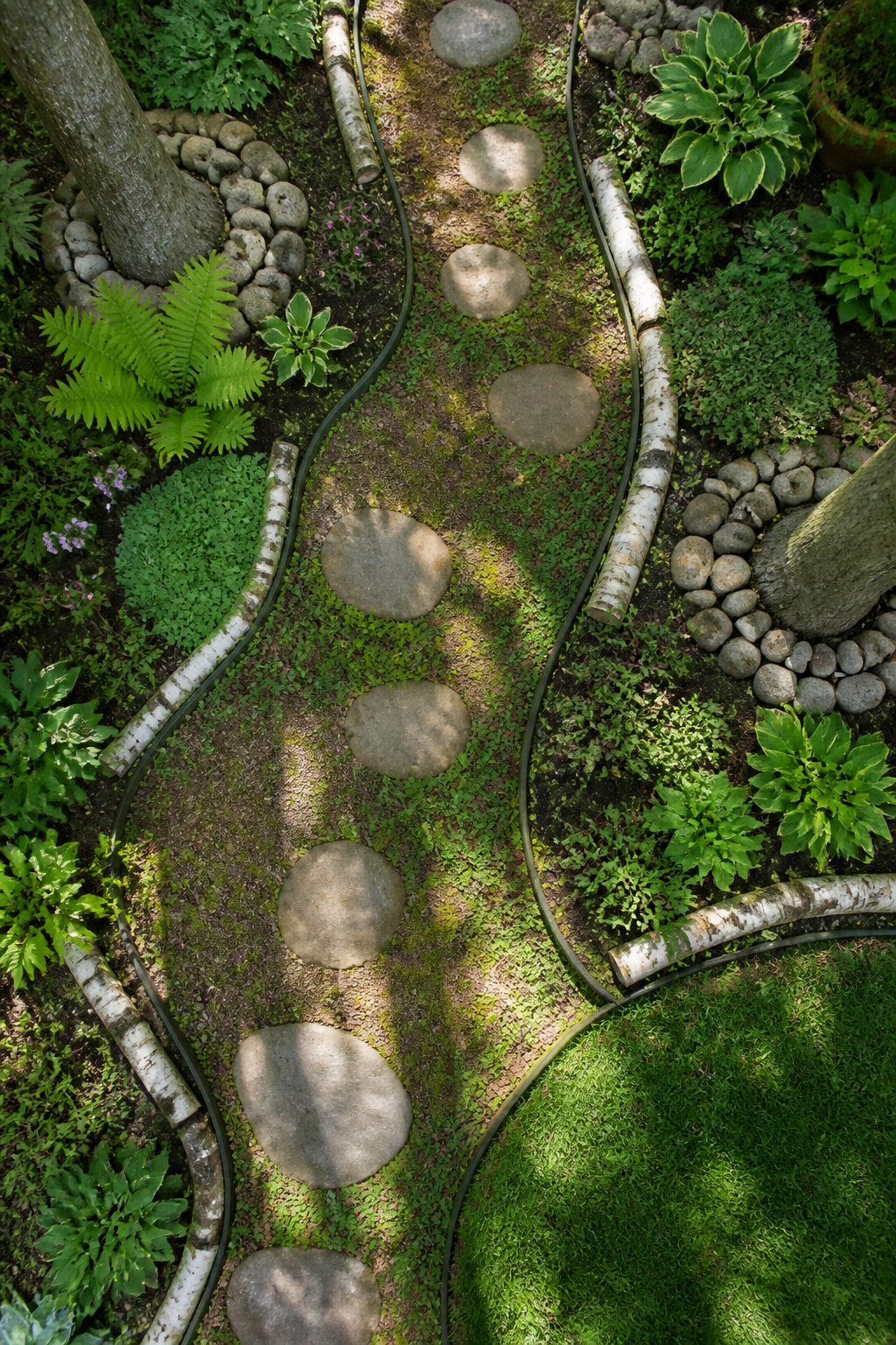 9 Whimsical Garden Ideas: Texture, Color, Light & Art for 2026 5 Flexible edging creating a curvy boundary around a garden bed.