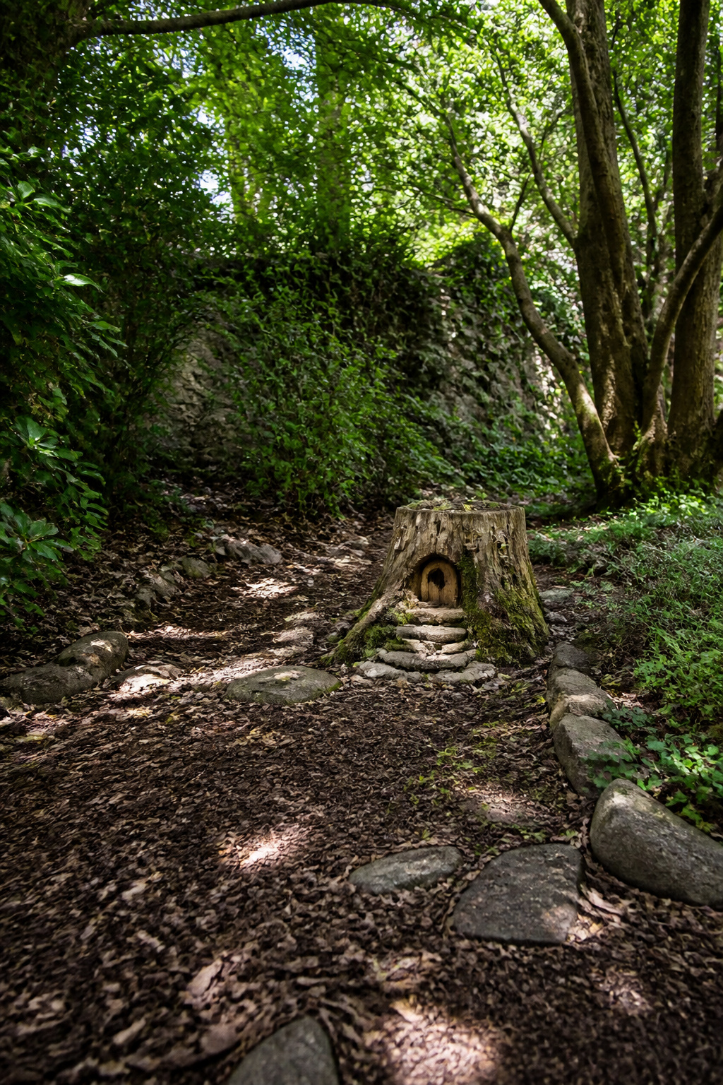 DIY Garden Fairy House: 20 Ways to Build One 7 Tree stump fairy house showcasing natural grain and texture.