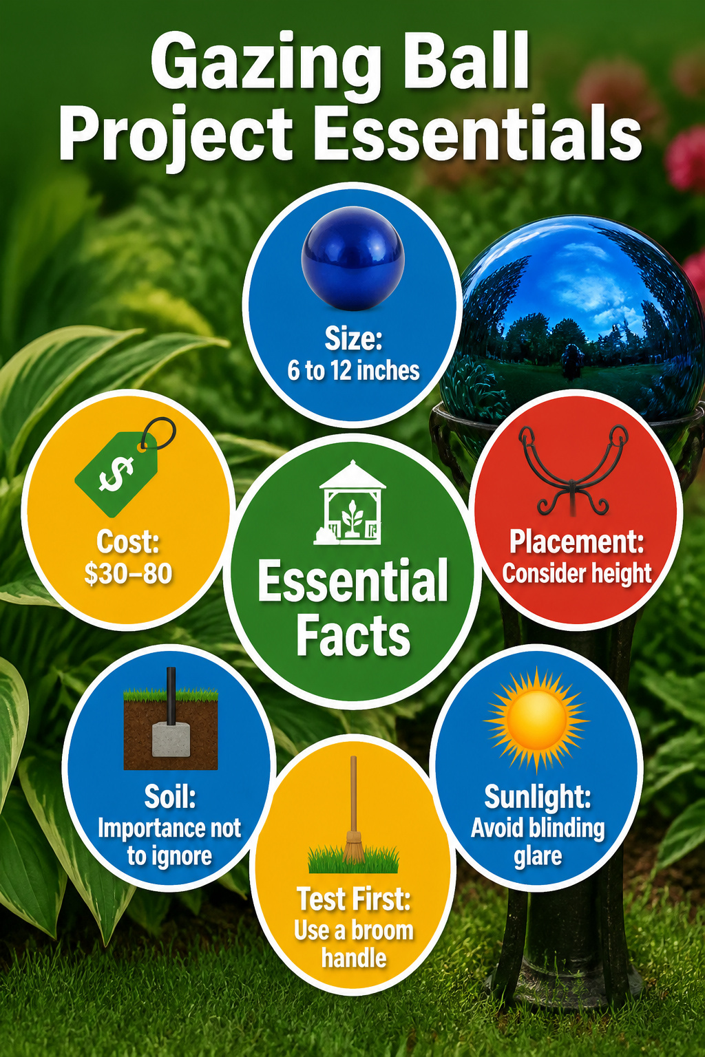 Gazing Ball Garden Ideas: Styles, Placement and DIY Options (2026) 8 Materials and tools for starting a gazing ball project.