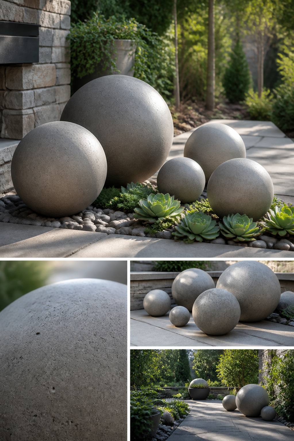 A hollow concrete sphere created over an inflatable form.